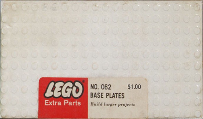 LEGO Samsonite Five Large Base Plates - White (062-1)