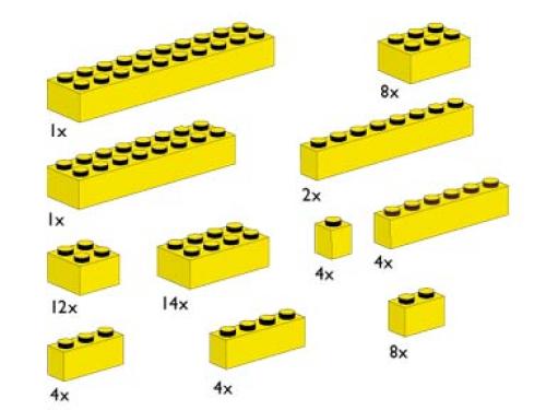 LEGO Bulk Bricks Assorted Yellow Bricks (10010-1)
