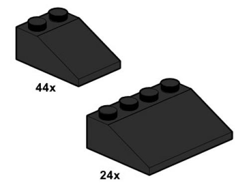 LEGO Bulk Bricks Black Slopes 33 3 x 2 and 3 x 4 (10054-1)