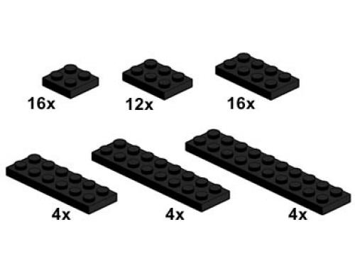 LEGO Bulk Bricks Black Plates 2 x n (10057-1)