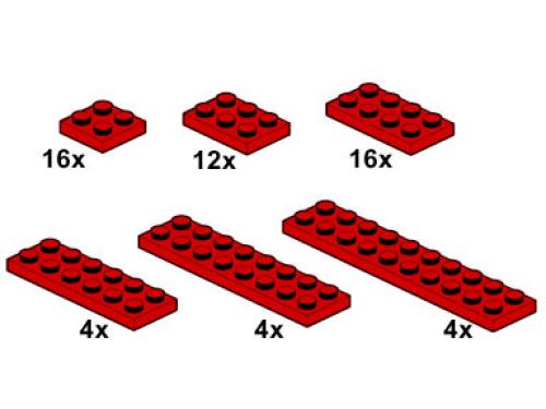 LEGO Bulk Bricks Red Plates 2 x n (10058-1)