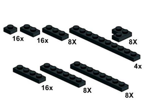 LEGO Bulk Bricks Black Plates 1 x n (10061-1)