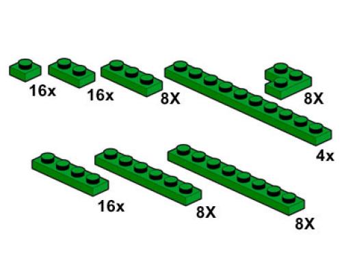 LEGO Bulk Bricks Green Plates 1 x n (10063-1)