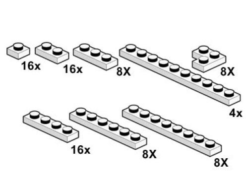 LEGO Bulk Bricks White Plates 1 x n (10065-1)