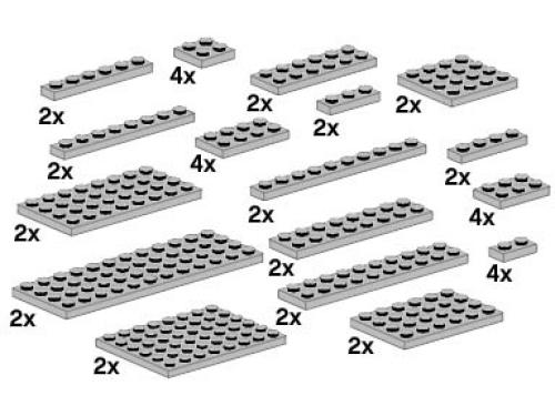 LEGO Bulk Bricks Assorted Light Gray Plates (10148-1)