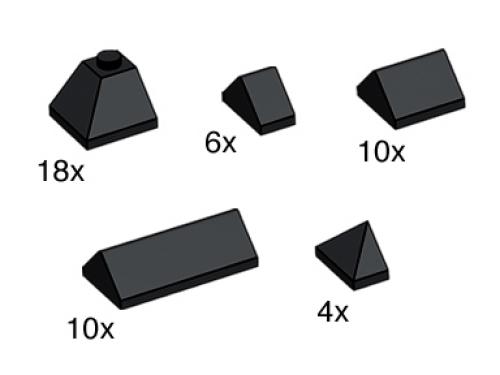 LEGO Bulk Bricks Black Ridge Roof Tiles (10160-1)