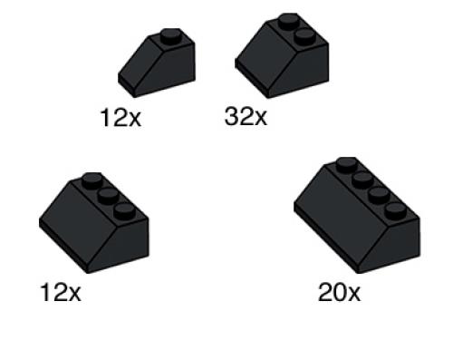 LEGO Bulk Bricks Black Roof Tiles (10161-1)