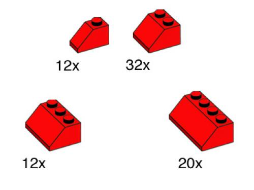 LEGO Bulk Bricks Red Roof Tiles (10163-1)