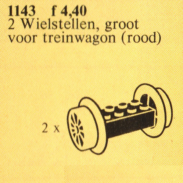 LEGO Train Wheel Bricks with Large Red Train Wheels (1143-1)
