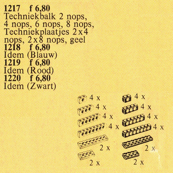 LEGO Technic Yellow Girder Beams & Plates (1217-1)