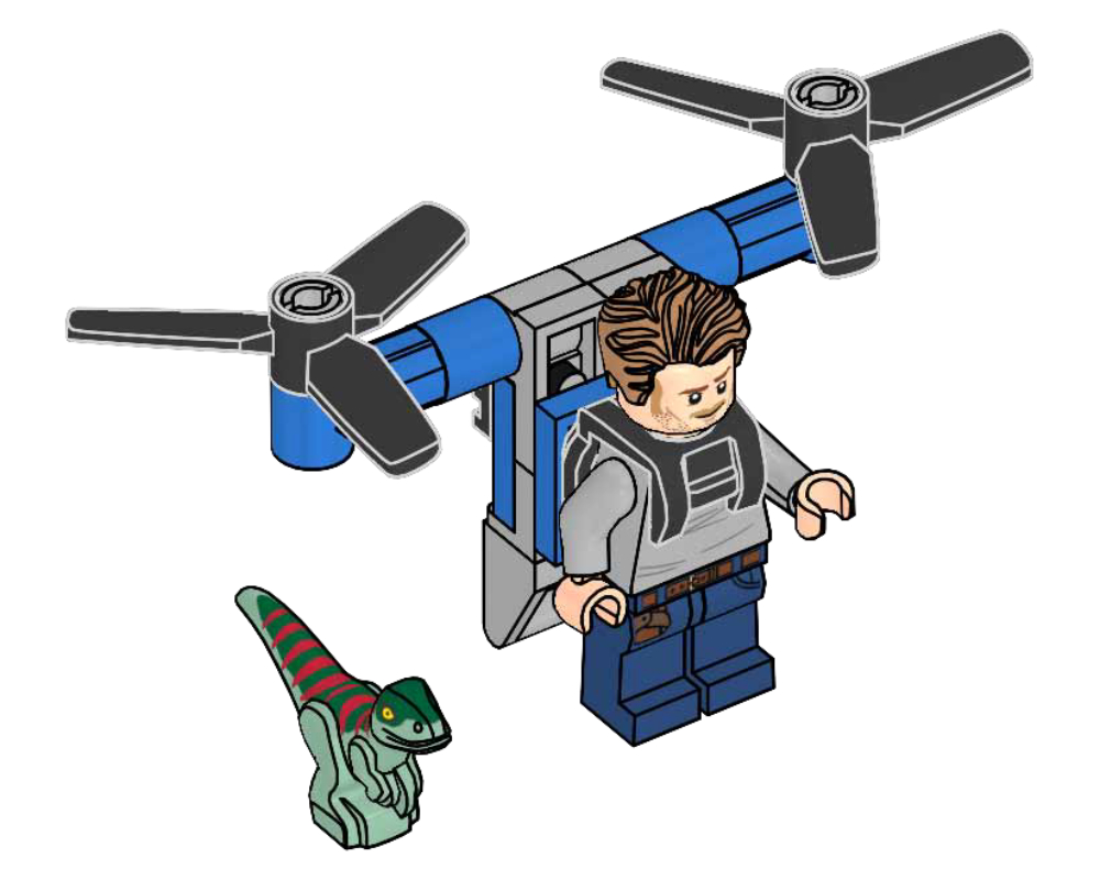 LEGO Jurassic World Owen with Jet Pack and Raptor (122328-1)