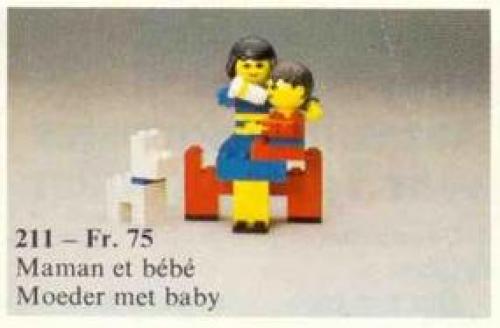 LEGO Building Set with People Mother and Baby with Dog (211-1)