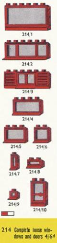 LEGO Supplemental Ten Windows and Doors, Red (214-2)