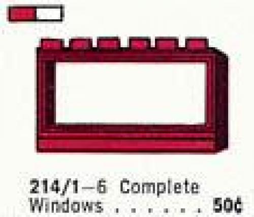 LEGO Supplemental 1 x 6 x 3 Window with Frame (214.1-1)