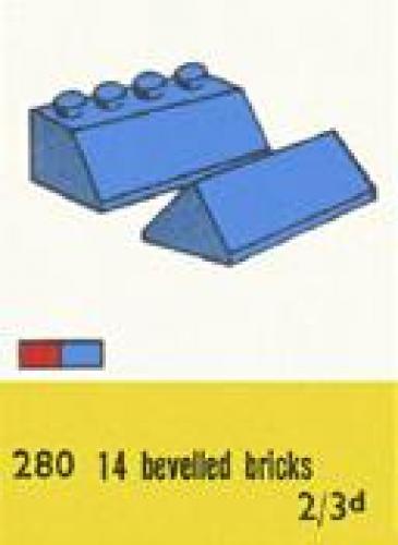 LEGO Supplemental Sloping Roof Bricks, Red (280-1)