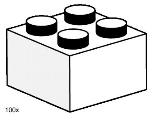 LEGO Bulk Bricks 2 x 2 White Bricks (3455-1)