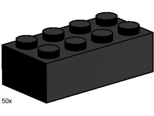 LEGO Bulk Bricks 2 x 4 Black Bricks (3458-1)