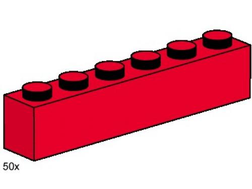 LEGO Bulk Bricks 1 x 6 Red Bricks (3477-1)