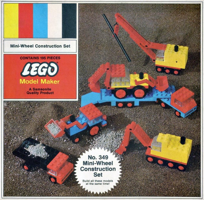 LEGO Samsonite Mini-Wheel Construction Set (349-2)