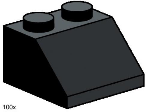 LEGO Bulk Bricks 2 x 2 Roof Tiles Steep Sloped Black (3495-1)