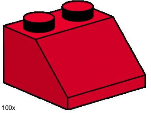 LEGO Bulk Bricks 2 x 2 Roof Tiles Steep Sloped Red (3496-1)