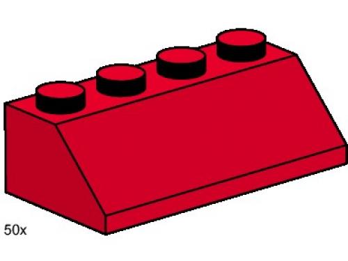 LEGO Bulk Bricks 2 x 4 Roof Tile Red (3498-1)