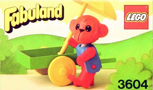 LEGO Fabuland Marc Monkey and Wheelbarrow (3604-1)
