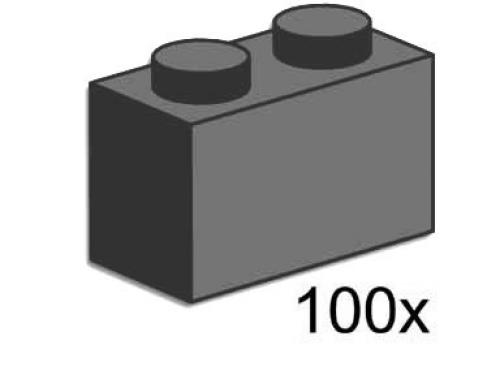 LEGO Bulk Bricks 1 x 2 Brick Dark Gray (3726-1)