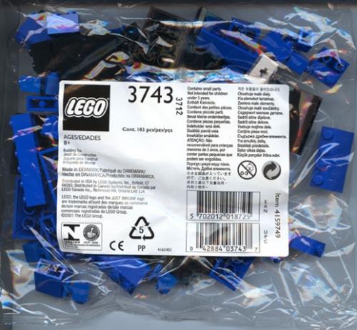 LEGO 9V Locomotive Blue Bricks (3743-1)