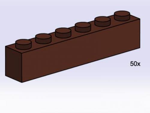 LEGO Bulk Bricks 1 x 6 Brown Bricks (3752-1)