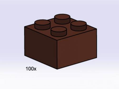 LEGO Bulk Bricks 2 x 2 Brown Bricks (3753-1)