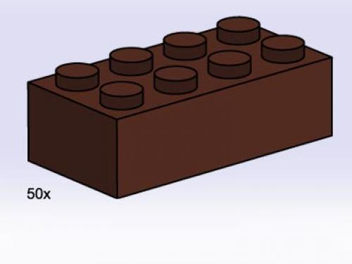 LEGO Bulk Bricks 2 x 4 Brown Bricks (3754-1)