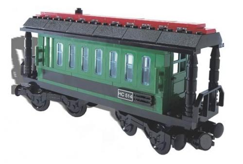 LEGO 9V Passenger Wagon Green (White Box) (4186872-1)