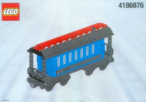 LEGO 9V Passenger Wagon Blue (White Box) (4186876-1)
