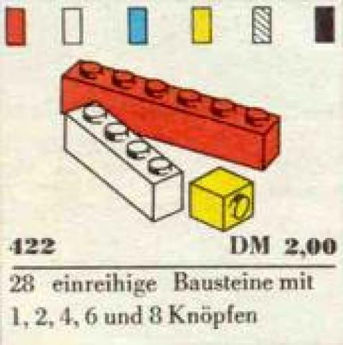 LEGO Supplemental 1 x 1, 1 x 2, 1 x 4, 1 x 6, 1 x 8 Bricks (422-1)