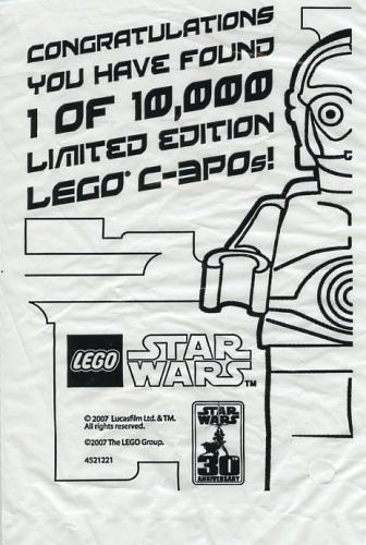 LEGO Star Wars Gold chrome plated C-3PO (4521221-1)