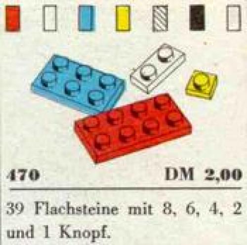 LEGO Supplemental 1 x 1, 1 x 2, 2 x 2, 2 x 3, 2 x 4 Plates (System) (470-1)