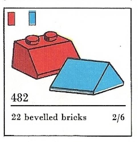 LEGO Supplemental Slopes and Slopes Double 2 x 2, Red (The Building Toy) (482-3)