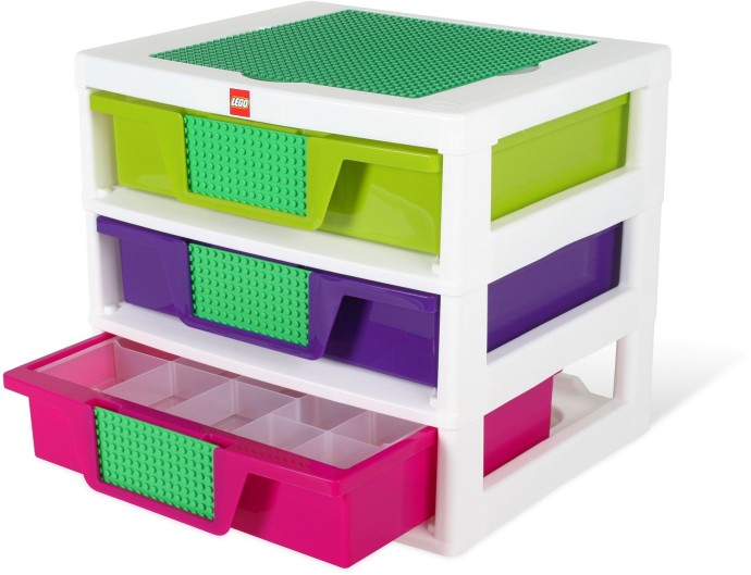 LEGO Storage 3-Drawer Storage (White - Lime/Purple/Dark Pink) (5001164-1)