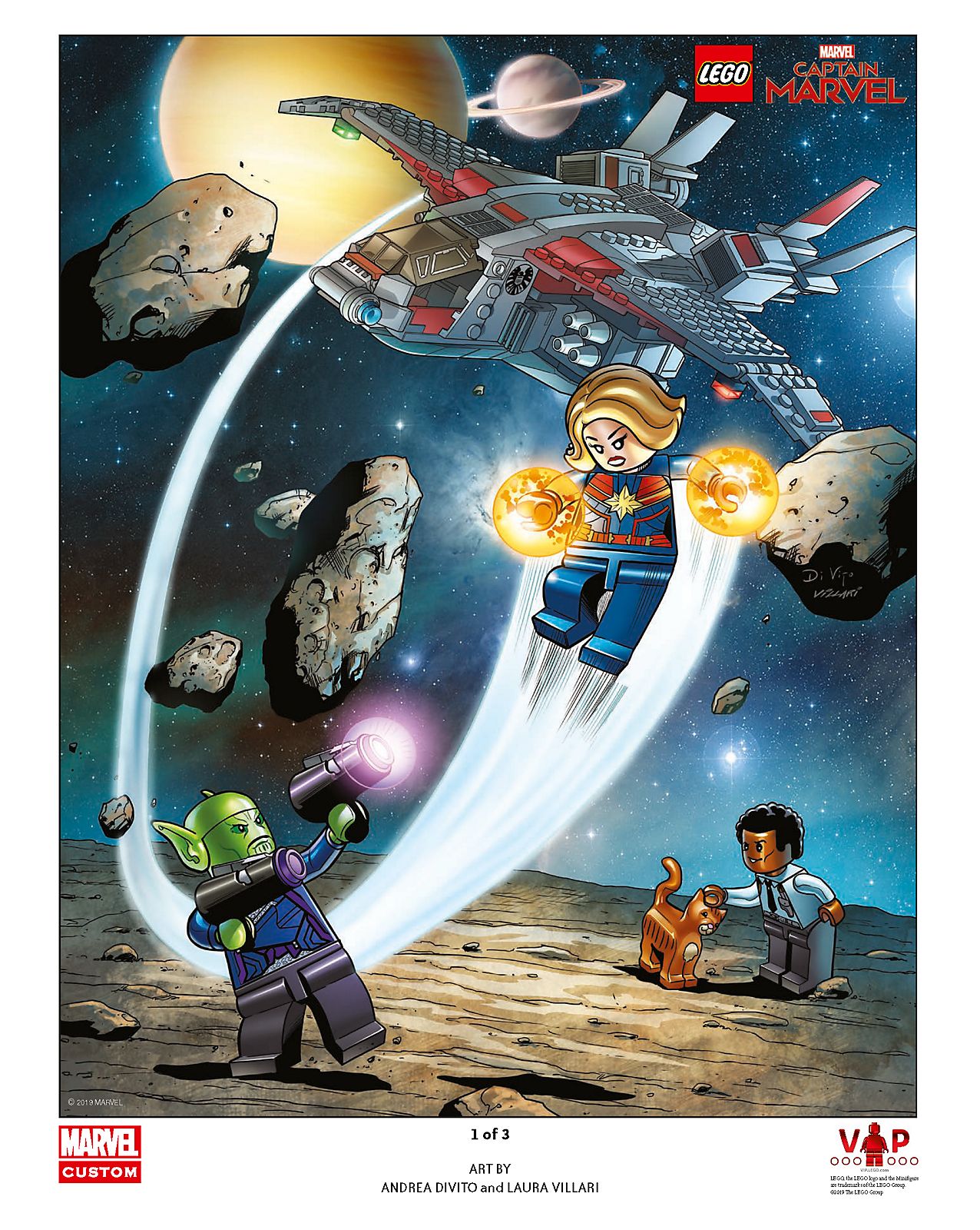 LEGO Posters and Art Prints Captain Marvel Art Print (5005877-1)
