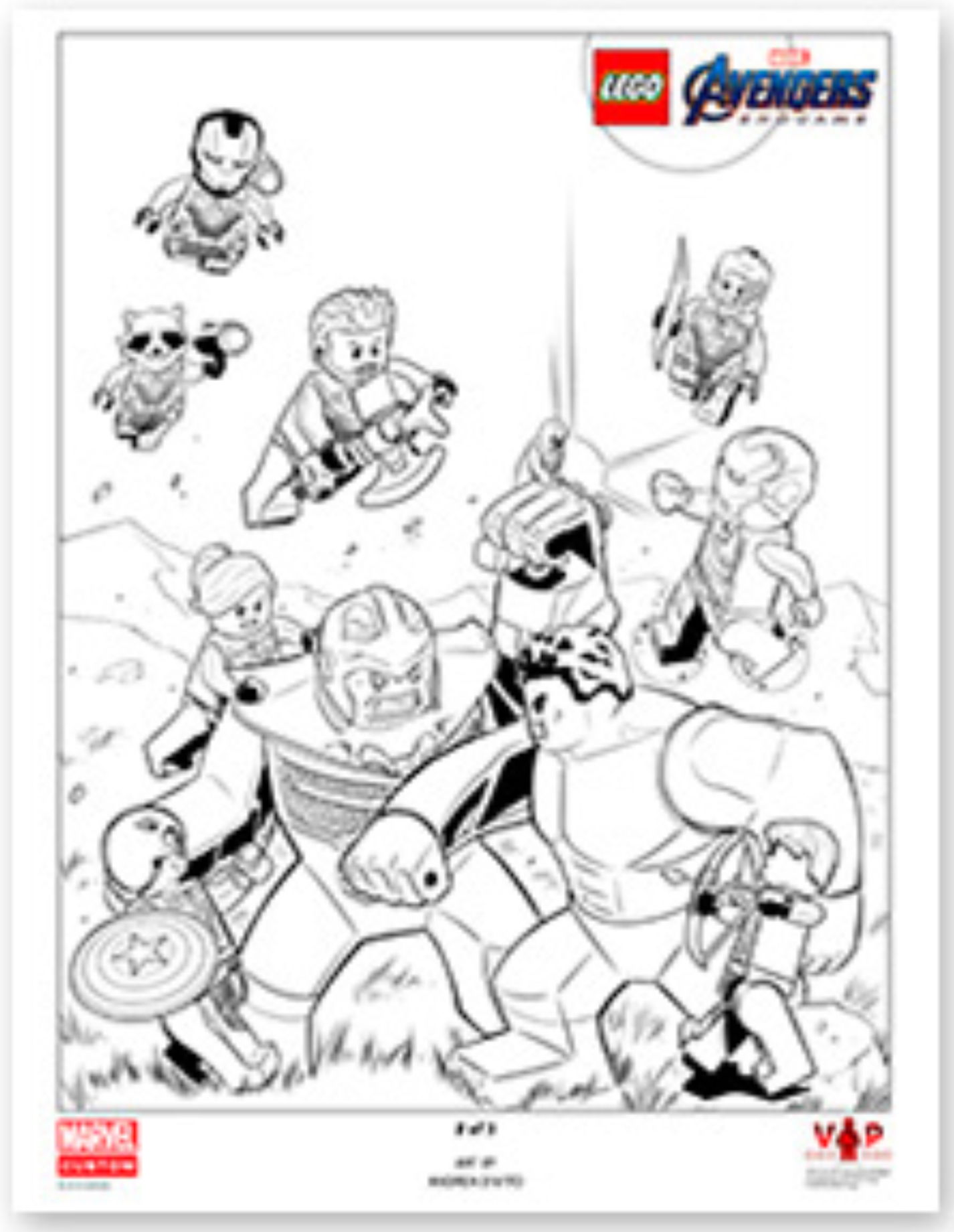 LEGO Posters and Art Prints Avengers: Endgame Black & White Art Print (5005882-1)