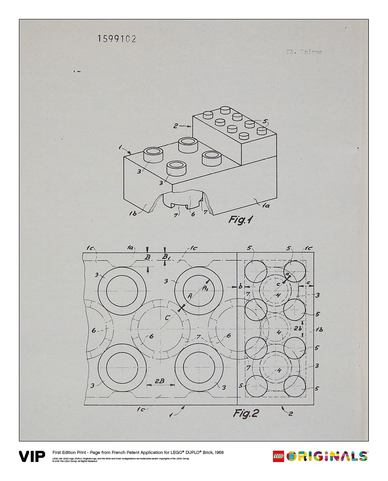 LEGO LEGO Originals French Patent LEGO DUPLO Brick 1968 (5005998-1)