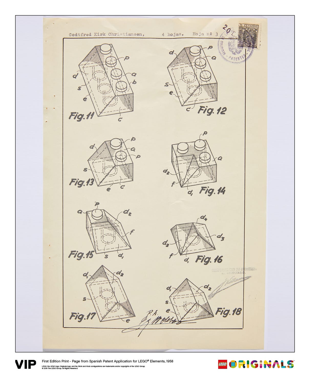 LEGO LEGO Originals Spanish Patent LEGO Elements 1958 (5006001-1)