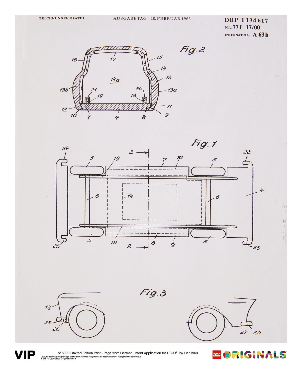 LEGO LEGO Originals German Patent LEGO Toy Car 1963 (5006006-1)