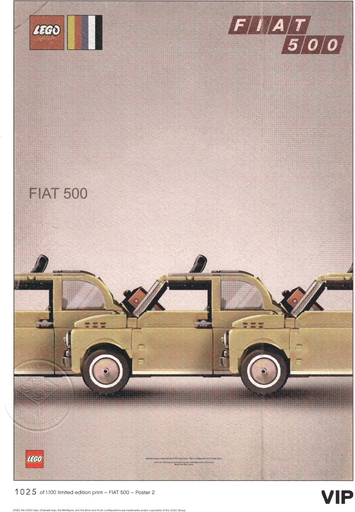 LEGO Posters and Art Prints Fiat Art Print: "Three Cars" (5006304-1)