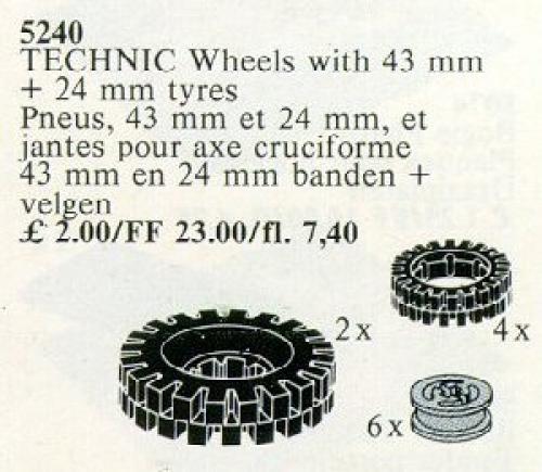 LEGO Technic TECHNIC Wheels with 43 mm + 24 mm tyres (5240-1)