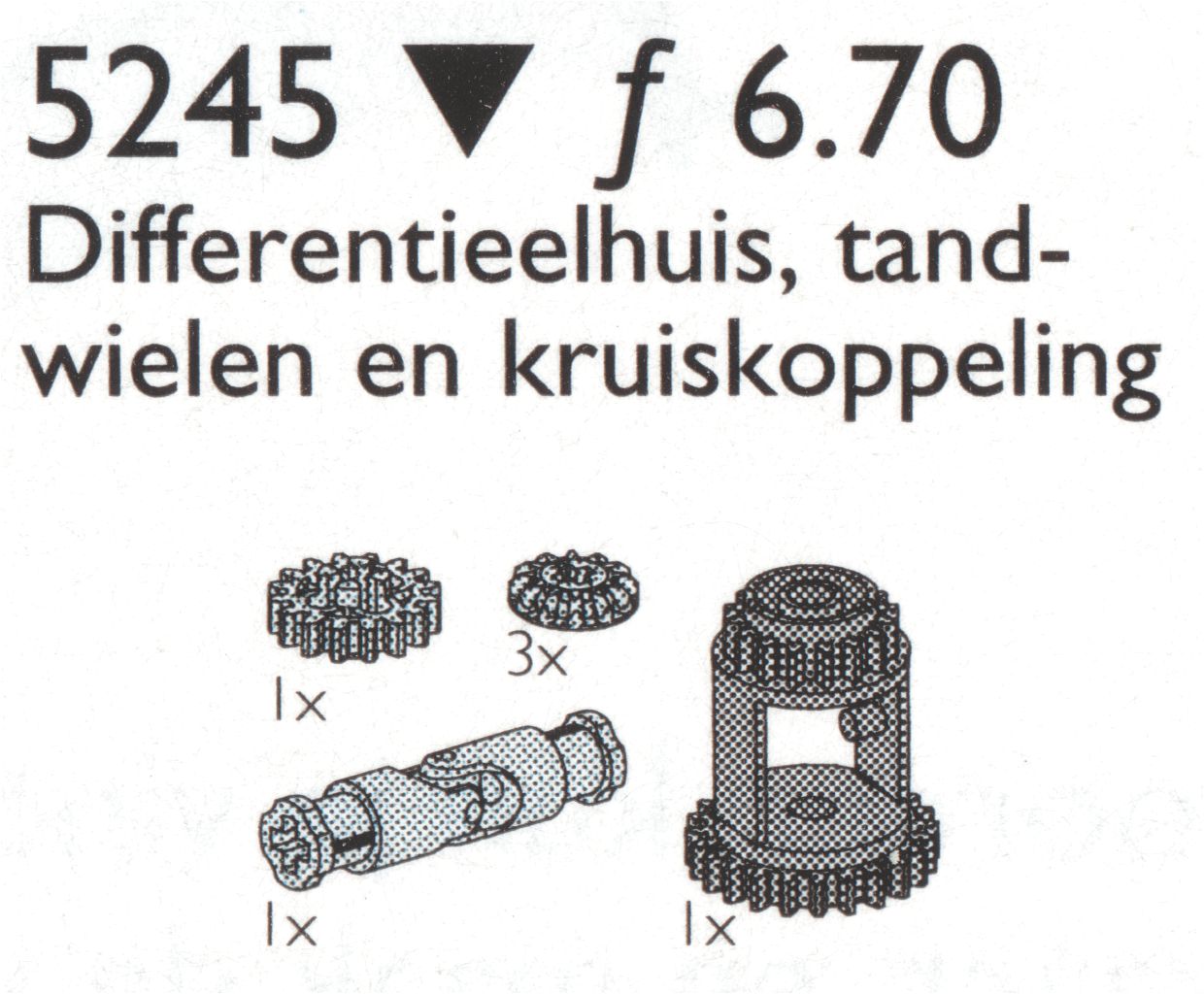 LEGO Technic Differential Gears / Universal Joint, Differential Housing and Wheels (5245-1)