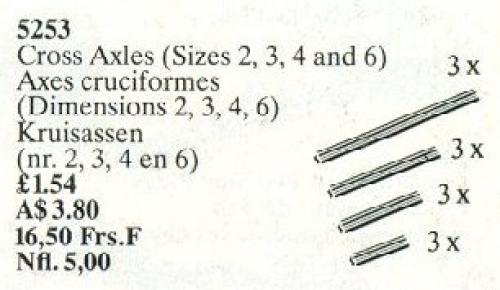 LEGO Technic Cross Axles (Sizes 2, 3, 4, 6) (5253-1)