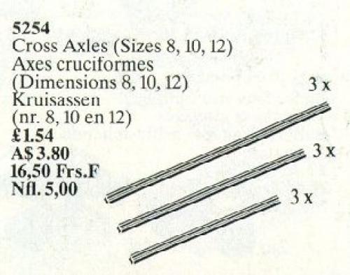 LEGO Technic Cross Axles (Sizes 8, 10, 12) (5254-1)