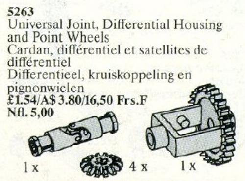 LEGO Technic Universal Joint, Differential Housing, and Point Wheels (5263-1)
